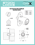 Sliding door lock, plunger style, 1-1/8″ – C8142 thumbnail image