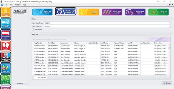 NARC iD NARC tag audit trail