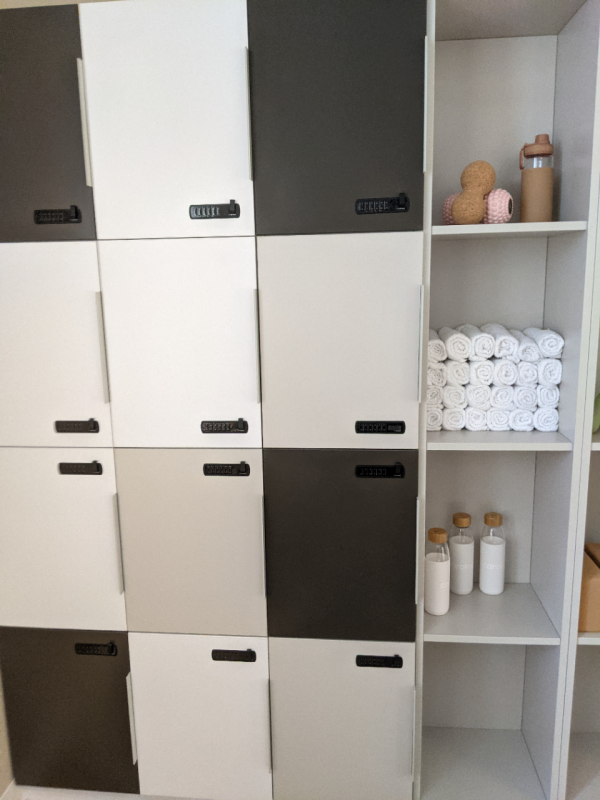 CompX Pearl installed on health club lockers